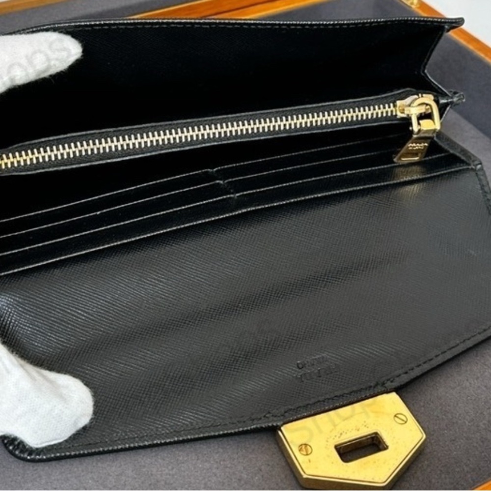 Prada Black Clutch with Gold Accent - Picture 5 of 5